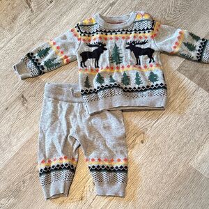 Andy & Evan Gray Moose and Tree Kids Matching Set